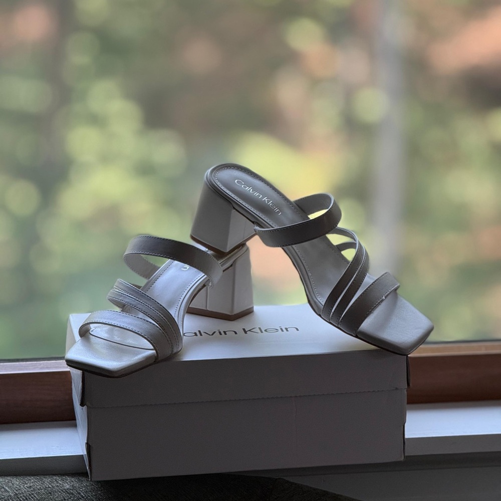 Calvin Klein Elegant White Strappy Heels